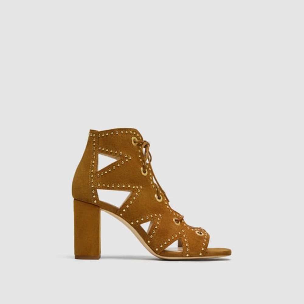 Zara leather lace up sandal (2330)